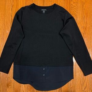 AthletBlack Long Sleeve Layered Top